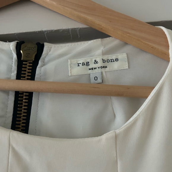 Elegant Rag and Bone Ivory leather accent Sheath Dress - Picture 4 of 7